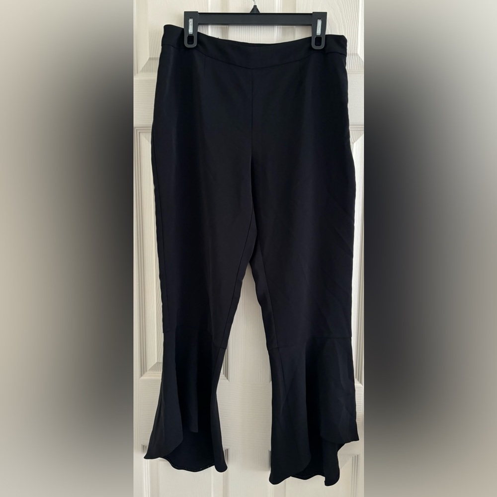 Bar III Flare ,Black Bell Bottom Slacks, side Zip, Retro Disco Style,Size Large
